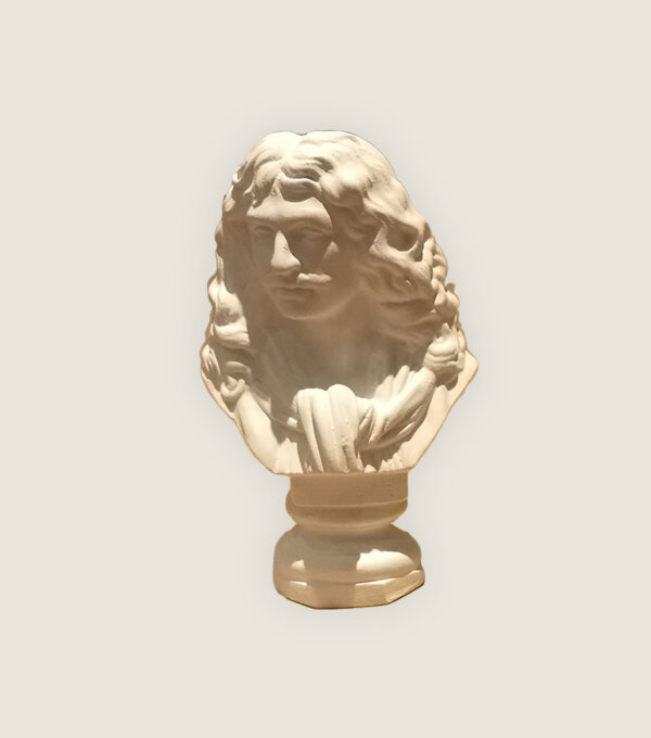 Buste de Moliere - Jean Bapstiste Poquelin - Comedie-Francaise - Sculpture platre - Houdon - blanc