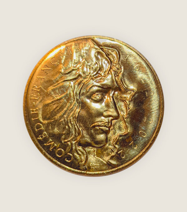 Medaille monnaie de paris commemorative moliere 400e anniversaire comedie francaise dessin eric ruf portrait de moliere