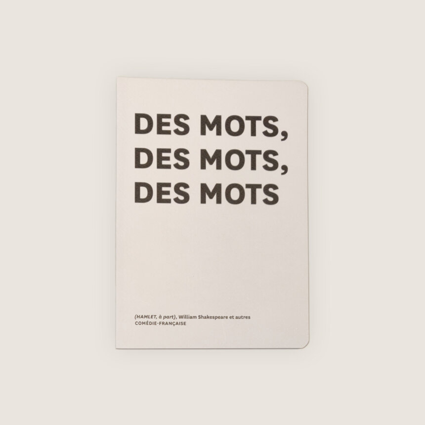 Carnet Des mots Citation Hamlet theatre shakespeare cahier papeterie noir couverture comedie francaise