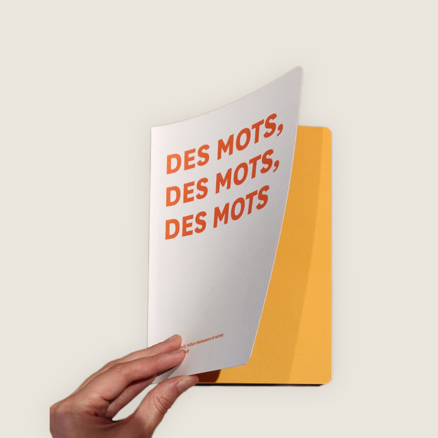 Carnet Des mots Citation Hamlet theatre shakespeare cahier papeterie orange interieur comedie francaise