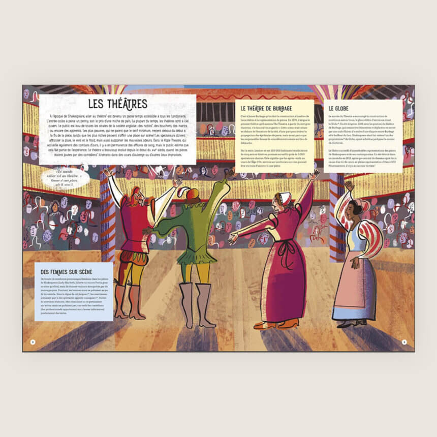 Comedie Francaise livre jeunesse quelle histoire personnalite celebre histoire beau livre enfant cadeau Le Monde extraordinaire de William Shakespeare extrait theatre