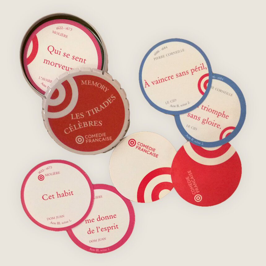 Jeux de memory tirades celebres de theatre comedie francaise lilly poule cartes
