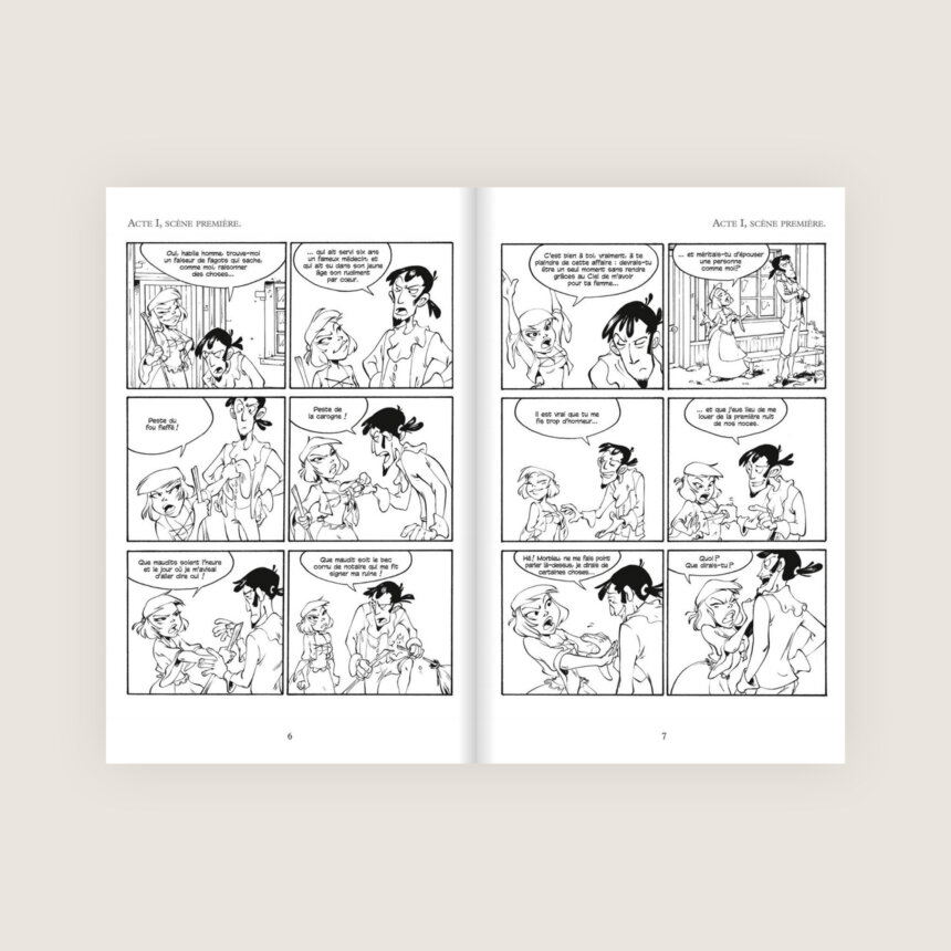 Le Medecin malgré lui extrait Moliere Texte intégral Bande dessinée BD theatre jeune ado adolescent college lycee bac baccalaureat