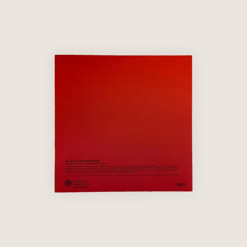 Calendrier de l'avent citation moliere comedie francaise idee cadeau noel alexandre fabre teste verso